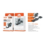 TA0455 AZ+GR Luxury Cargador magnetico metalico plegable 3 en 1 para movil 15W+auricular 3W+reloj 2