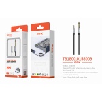 TB1800 NE Luxury Cable de audio aluminio blindado 3.5mm a 6.5mm, 2m, Negro
