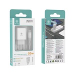 IKREA WA0316 CARGADOR RÁPIDO CON PUERTO USB-C Y CABLE TYPE-C TO TYPE-C 20W BLANCO