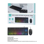 IKREA WG7088 COMBO DE TECLADO 87 TECLAS Y RATÓN 6D CON CABLE Y LED ARCO IRIS NEGRO