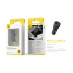 NA0415 NE Cargador de Mechero Aluminio Oana con carga Rapido, USB-C (PD 20w)+USB-A(QC 3.0 18w), Sin Cable, 3.4A Max, Negro