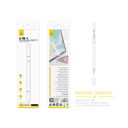 NR6101 BL Lapiz 2 en 1 puntero+boligrafo, Blanco