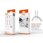 TB1469 BL LUXURY CABLE DE DATOS SILAS NYLON TRENZADO PARA TYPE-C A LIGHTNING…