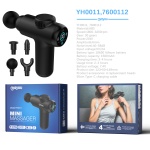 YH0011 NE Pistola de masaje muscular con 4 cabezales, Pantallas LED/30nivel de fuerza/1800-3200rpm/1