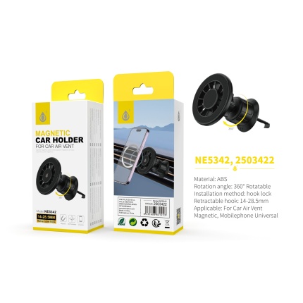NE5342 NE Soporte universal de movil magnetico para airvent de coche, retractil 14-28.5mm, ajustable