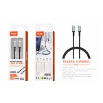 TB1888 NE Cable de datos Blarkon aluminio trenzado con chip E-Mark para Type-C a Type-C con carga rapida PD, 100W/20V/5A, 1M, Negro