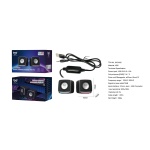 TF4194 NE Altavoz PC Gaming con Boton Contol de Volumen, Cable 1.5m/3.5mmJack+USB, 3W*2, Negro
