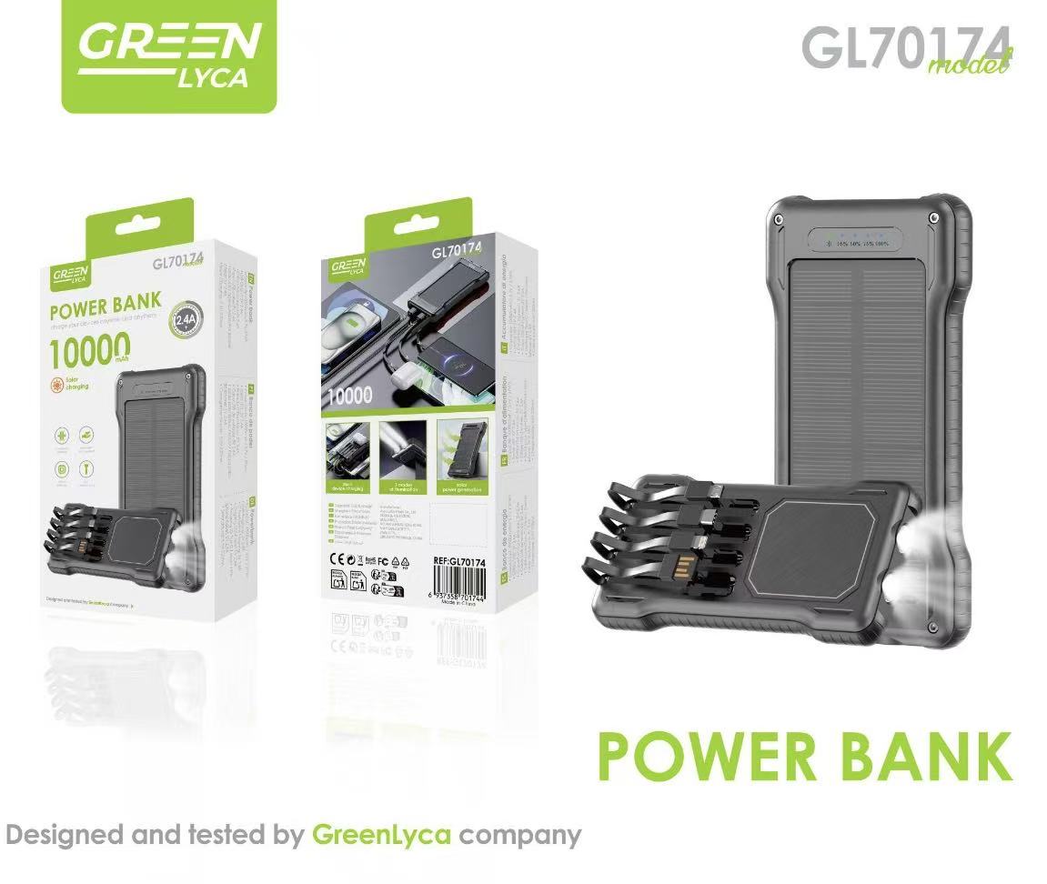 GL70174 GL70174 POWER BANK SOLAR 10000 MAH - Imagen 1