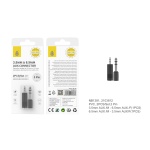 NB1381 NE Adaptador AUX Pack de 2 ,(AUX 3.5 Macho a 6.5 Hembra),(AUX 6.5 Macho a 3.5 Hembra) , Neg