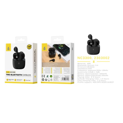 NC3300 NE Auriculares Bluetooth TWS Vorath (30mAh*2) con estuche cargable(320mAh), Soporta mano libr