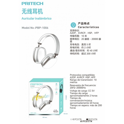 PBP-1006 Auriculares Inalámbricos  Bluetooth 5.4