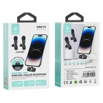 IKREA WR9170 SET DE MICRÓFONOS INALÁMBRICOS DE SOLAPA CONECTOR LIGHTNING PARA IPHONE/IPAD 2PCS NEGRO