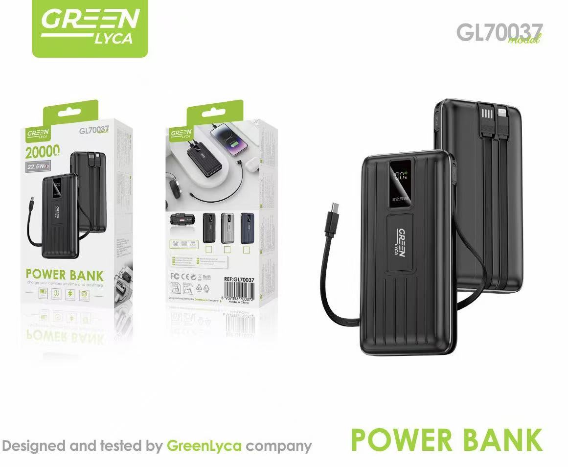 GL70037 GL70037 Powerbank con Cable de Carga Integrado - Imagen 1