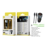 NA0567 GR Cargador de Mechero Cas Zin alloy con carga rapido, USB-C(20W)+USB-A QC 3.0(18W) Con cable