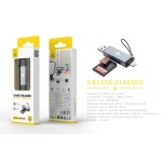 NB1558 GR Lector de tarjeta con doble conector USB/Iphone para SD/TF, 480Mbps, Gris