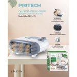 PBP-675 Calefactor eléctrico compacto, 2 niveles de potencia, 2000 W, termostato, función ventilador.
