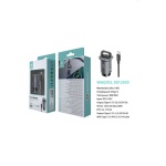 IKREA WA0293 CARGADOR PARA COCHE 2 PUERTOS DE TYPE-C CON CABLE TYPE-C TO LIGHTNING 30W 4A GRIS