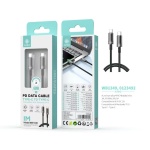 IKREA WB1349 CABLE DE DATOS TRENZADO PD TYPE-C TO TYPE-C COMPATIBLE CON IPHONE 15/MACBOOK 1M 60W 3A NEGRO