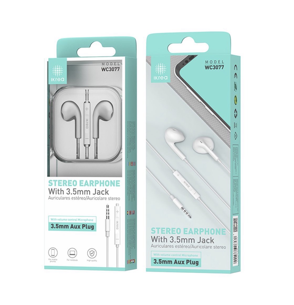 Screenshot IKREA WC3077 AURICULARES ESTÉREO CON CONECTOR 3.5MM 1.2M TPE BLANCO - Imagen 1