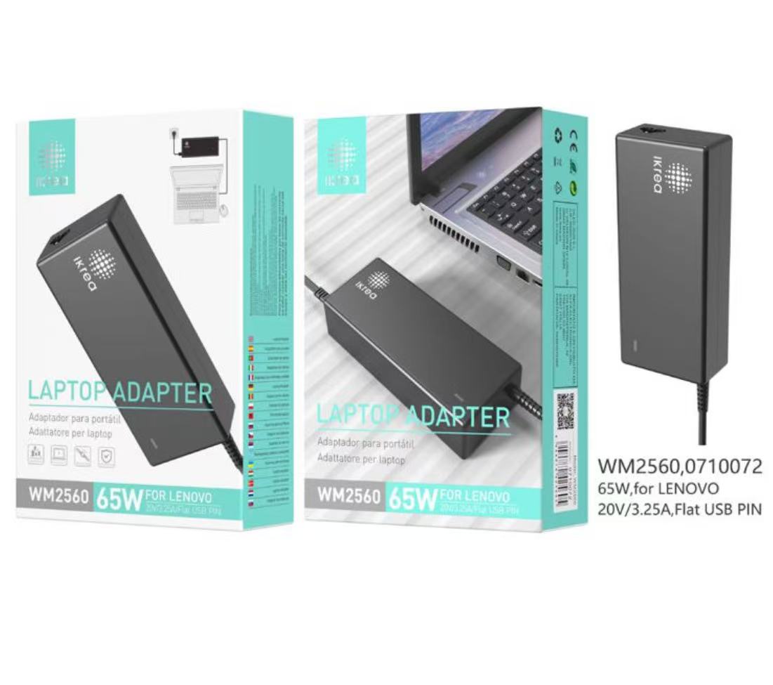 WM2560 IKREA WM2560 CARGADOR DE PORTÁTIL 20V/3.25A FLAT USB PIN FOR LENOVO 65W - Imagen 1