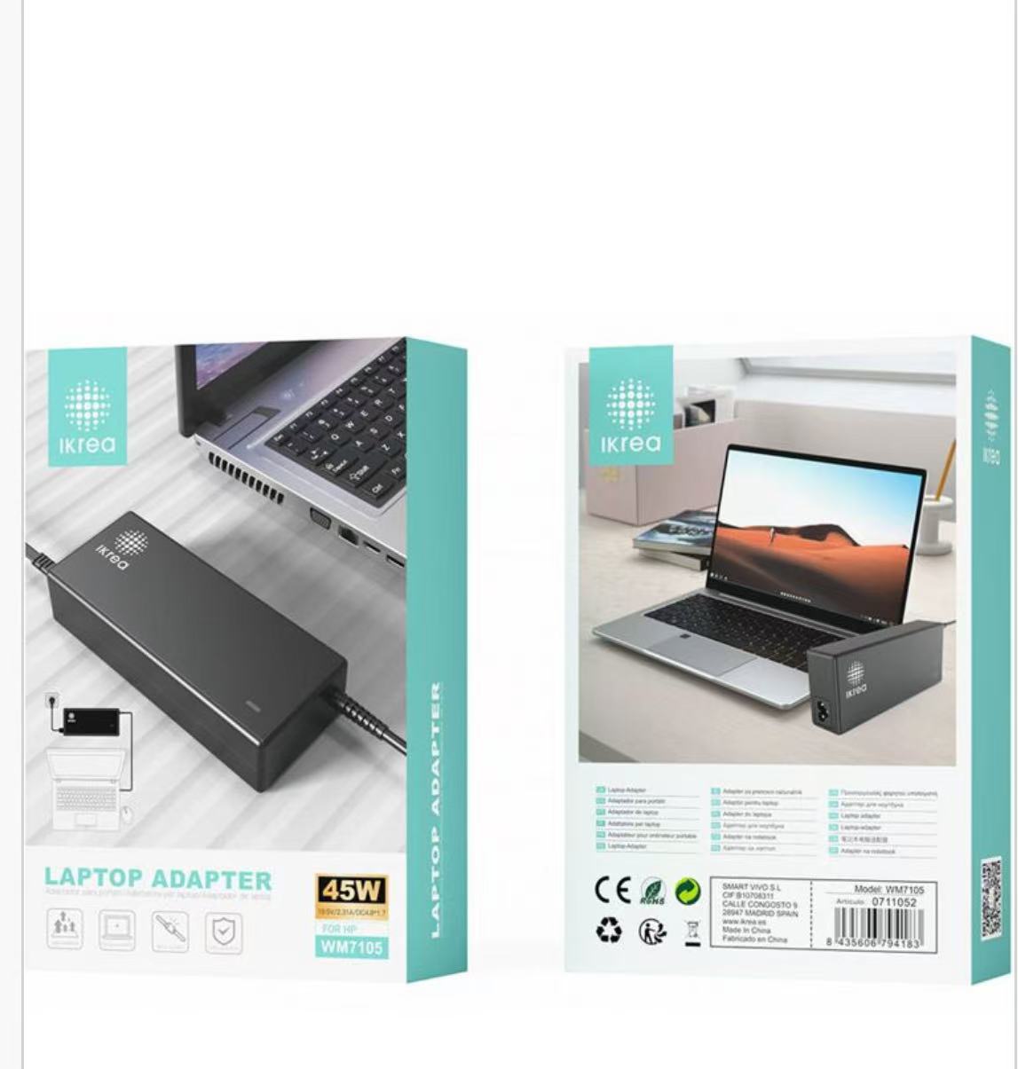 WM7105 IKREA WM7105 CARGADOR DE PORTÁTIL 19.5V/2.31A DC4.8*1.7 ENVY FOR HP 45W - Imagen 1