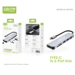 G-1298 HUB USB TIPO C, 6 EN 1 ADAPTADOR MULTIPUERTO CON HDMI 4K, LECTOR DE TARJETAS SD/TF, USB 3.0 Y USB 2.0,