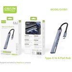 GL9301  HUB USB C, ADAPTADOR USB C A USB 3.0 HUB 4 PUERTOS