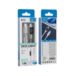 ISER SK1117 CABLE TRENZADO DE CARGA RÁPIDA CON LED PD TYPE-C TO TYPE-C 100W 5.0A 1M BLANCO