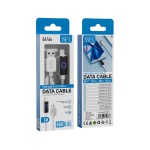 ISER SK1120 CABLE TRENZADO DE CARGA RÁPIDA CON LED TYPE-C 66W 6.0A 1M BLANCO